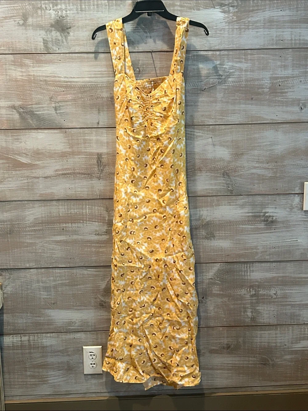 NWOT FREE PEOPLE Rosalee floral yellow Midi Dress size medium - Picture 5 of 9